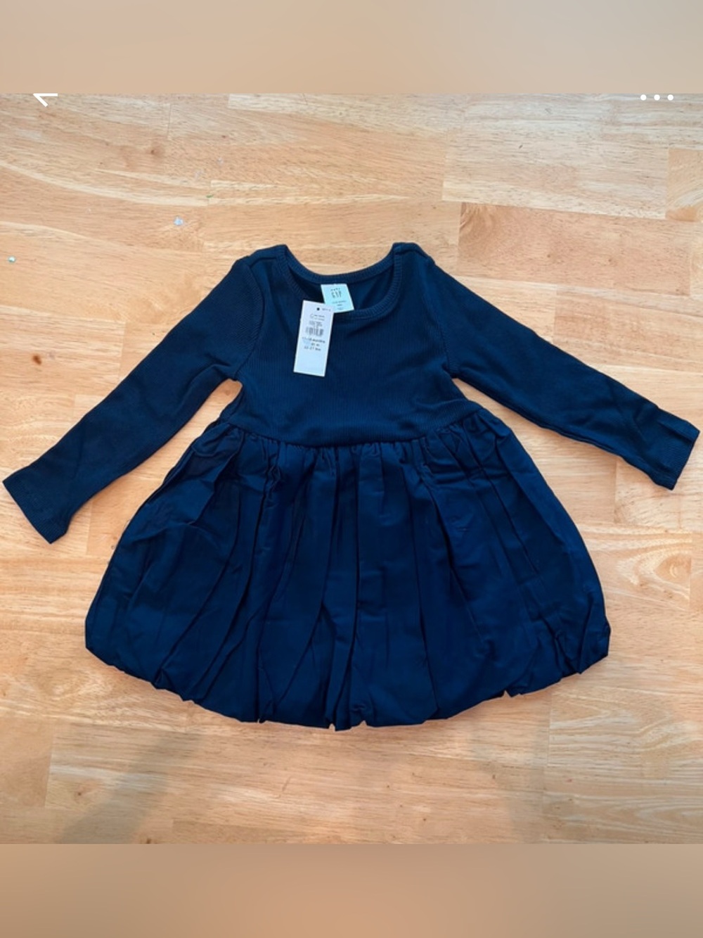 GAP Navy Long-Sleeve Bubble Dress for Girls